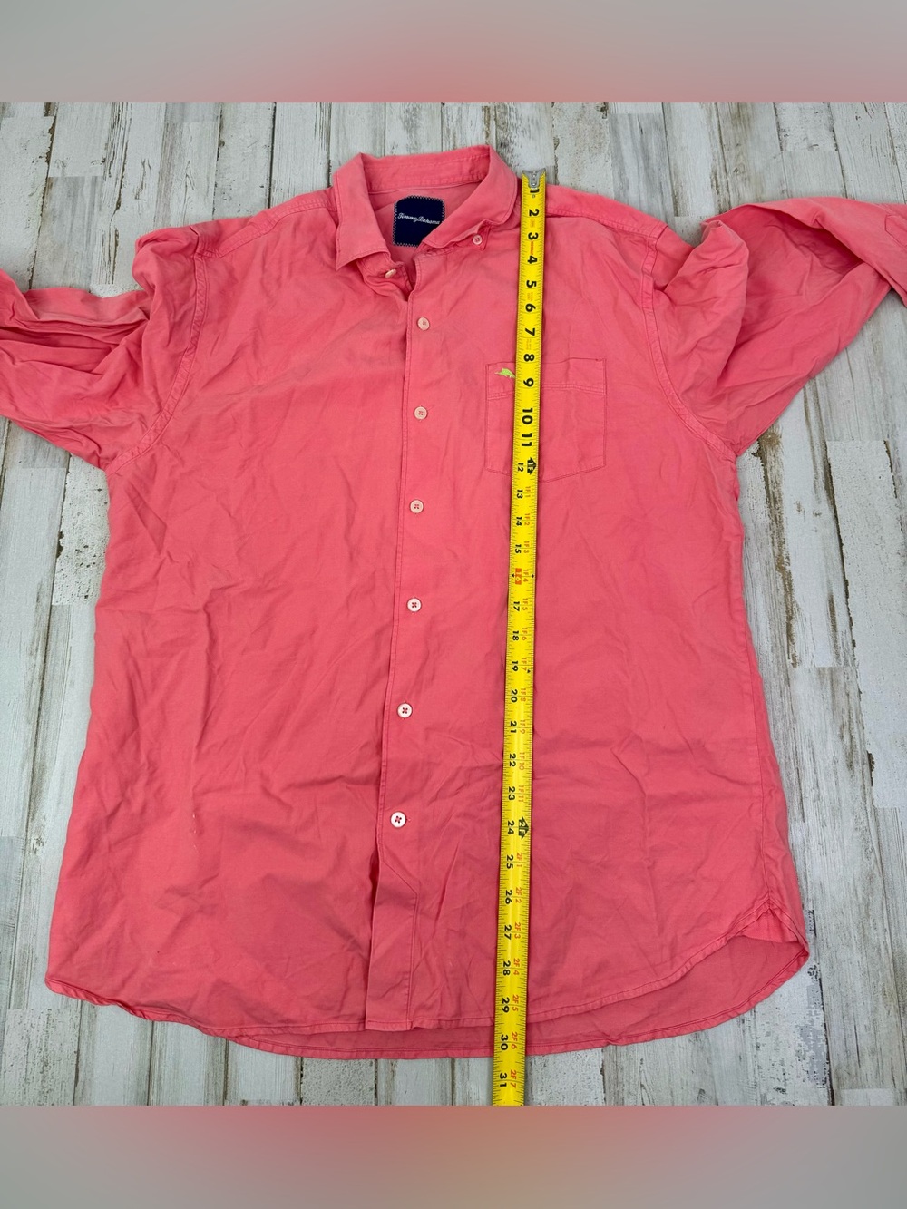 Tommy Bahama Shirt L Cotton Silk Blend Pink Long Sleeve Button Up Mens - Picture 6 of 13